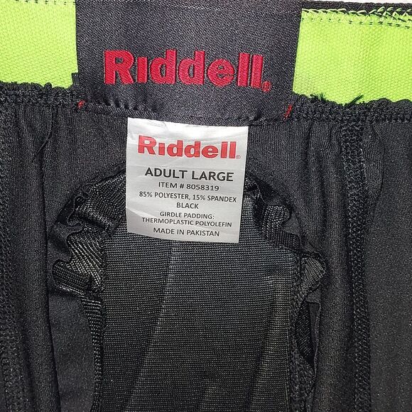 Riddell Mens L Football Girdle 5 Pad Integrated Padded Shorts Black NWT - Picture 5 of 13